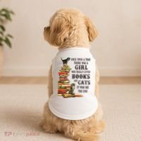 Once Upon A Time A Girl Really Loved Books And Cats Doggie Tank thumb 2