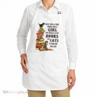 Once Upon A Time A Girl Really Loved Books And Cats Apron thumb 2