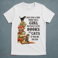 Once Upon A Time A Girl Really Loved Books And Cats T-Shirt thumb 5