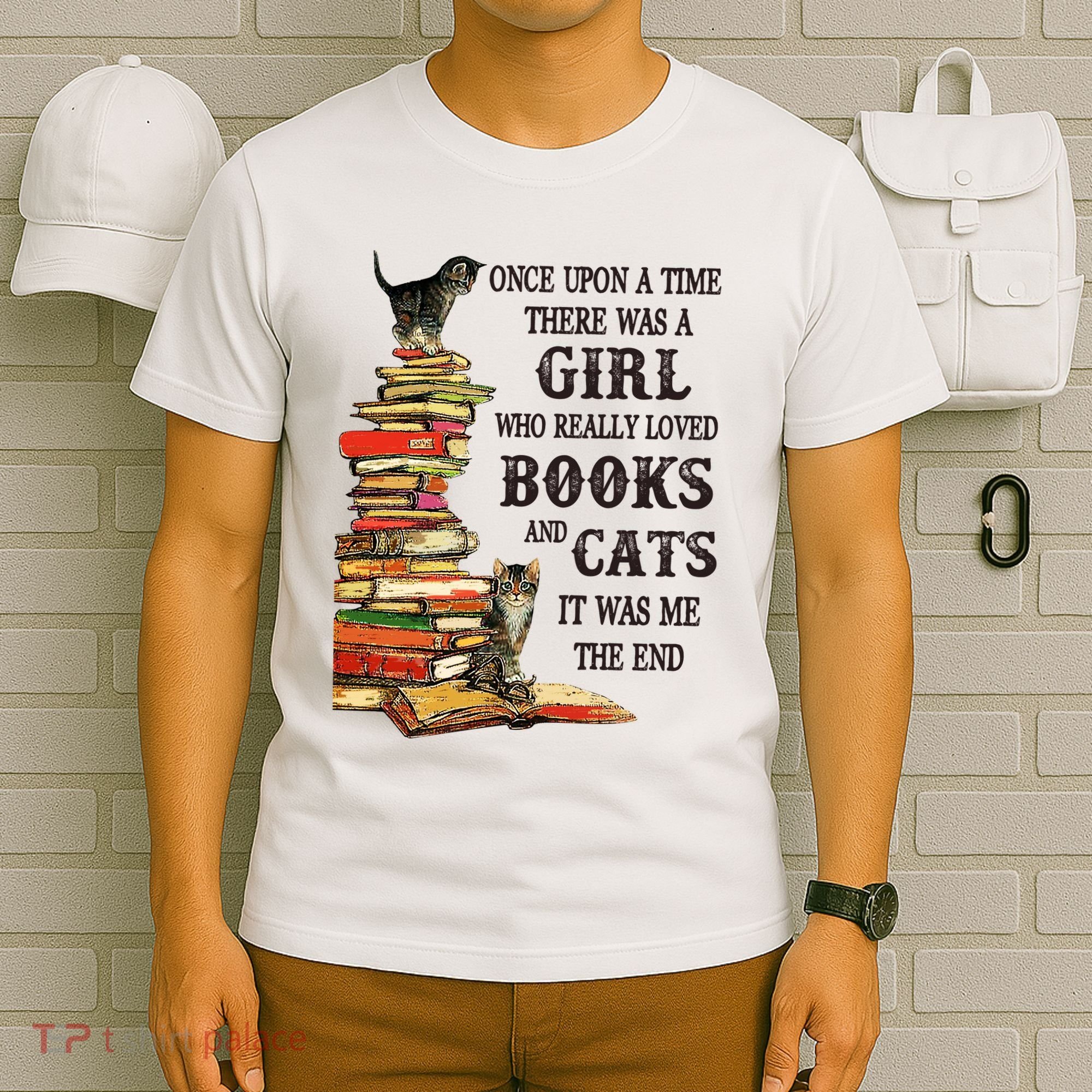 Once Upon A Time A Girl Really Loved Books And Cats T-Shirt