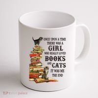 Once Upon A Time A Girl Really Loved Books And Cats Coffee Mug thumb 1