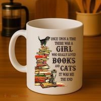 Once Upon A Time A Girl Really Loved Books And Cats Coffee Mug thumb 4