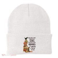 Once Upon A Time A Girl Really Loved Books And Cats Beanie thumb 0