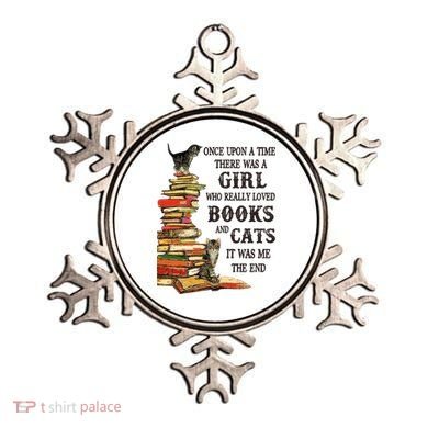 Once Upon A Time A Girl Really Loved Books And Cats Ornament