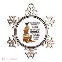 Once Upon A Time A Girl Really Loved Books And Cats Ornament thumb 0