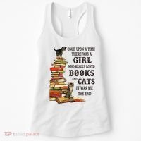 Once Upon A Time A Girl Really Loved Books And Cats Women's Tank Top thumb 0