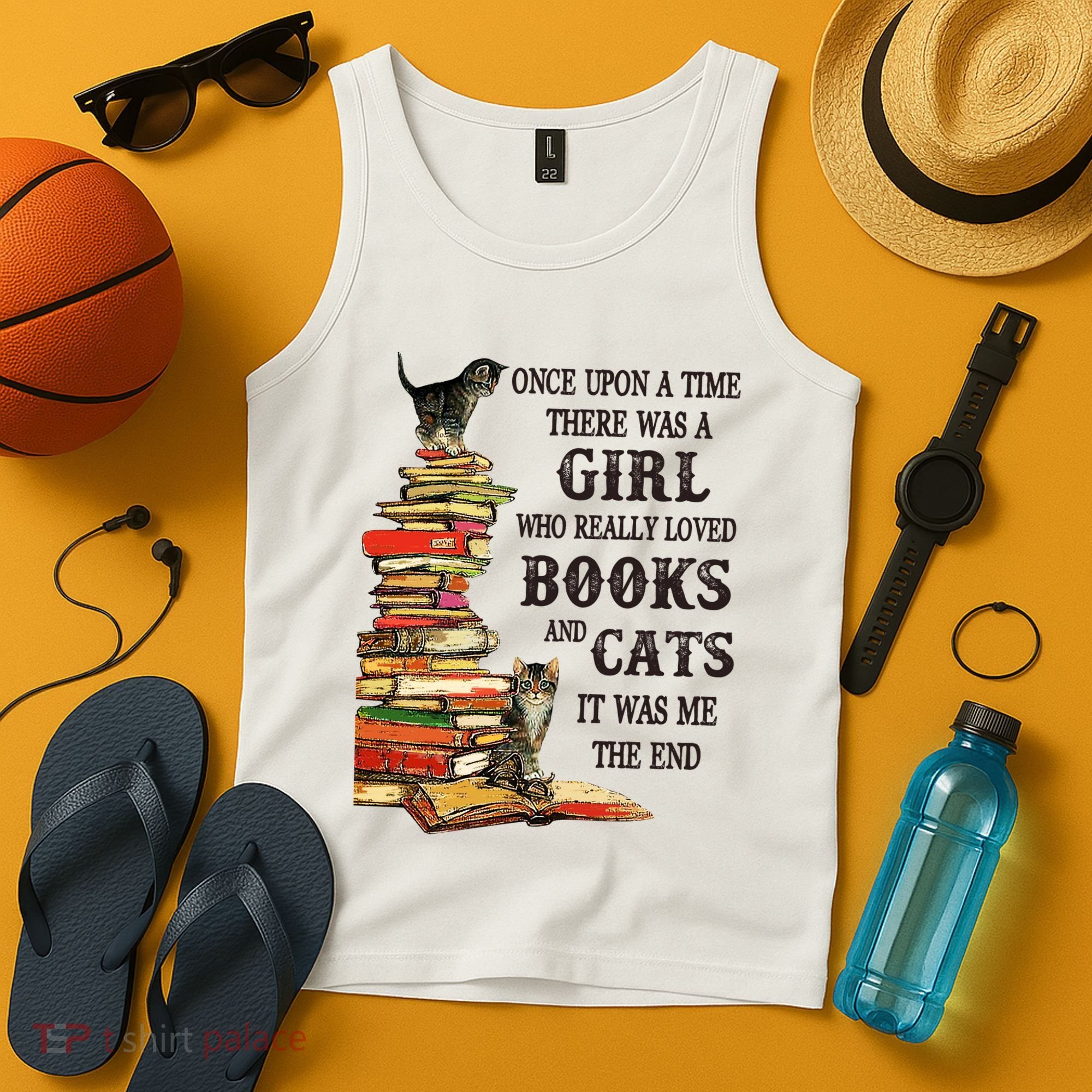Once Upon A Time A Girl Really Loved Books And Cats Tank Top