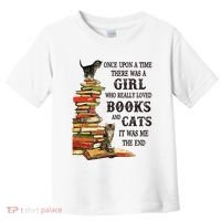Once Upon A Time A Girl Really Loved Books And Cats Toddler T-Shirt thumb 0