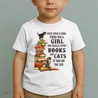 Once Upon A Time A Girl Really Loved Books And Cats Toddler T-Shirt thumb 2