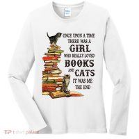 Once Upon A Time A Girl Really Loved Books And Cats Women's Long Sleeve Shirt thumb 0