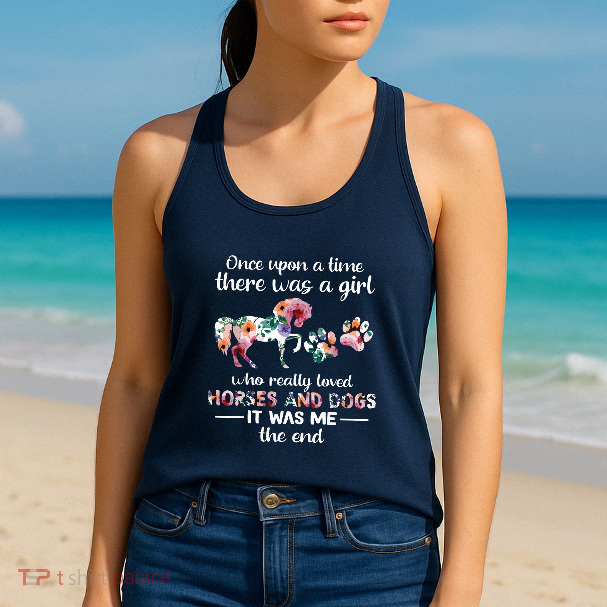 Once Upon A Time There Was Girl Who Loved Horse And Dog Women's Tank Top