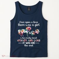 Once Upon A Time There Was Girl Who Loved Horse And Dog Tank Top thumb 2