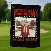 Officially Unburdened By What Has Been Trump Victory Xmas Golf Towel thumb 1