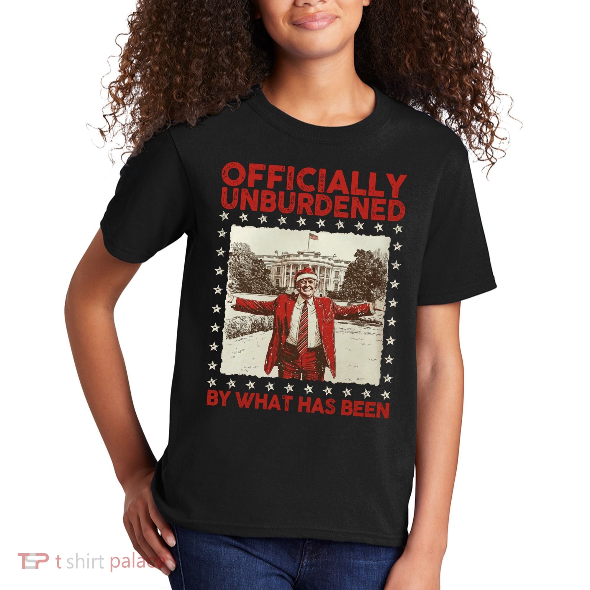 Officially Unburdened By What Has Been Trump Victory Xmas Kids T-Shirt