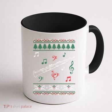 Oboe Ugly Christmas Sweater Coffee Mug back