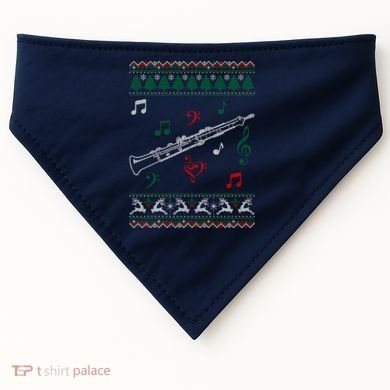 Oboe Ugly Christmas Sweater USA-Made Doggie Bandana
