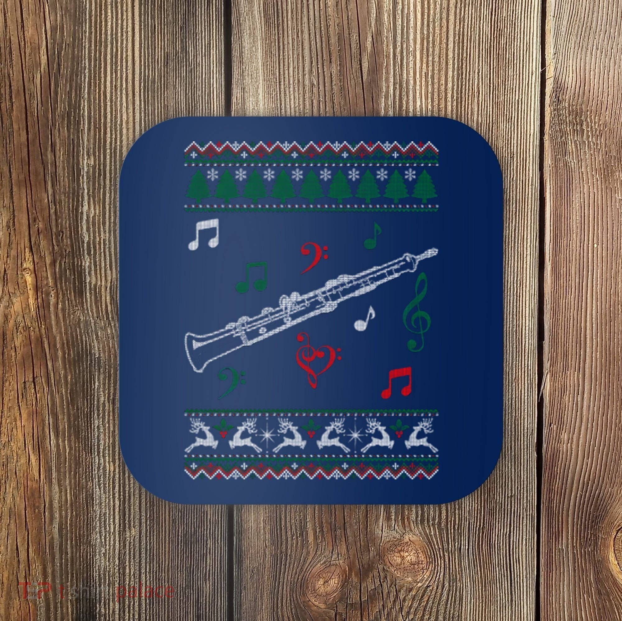 Oboe Ugly Christmas Sweater Coaster