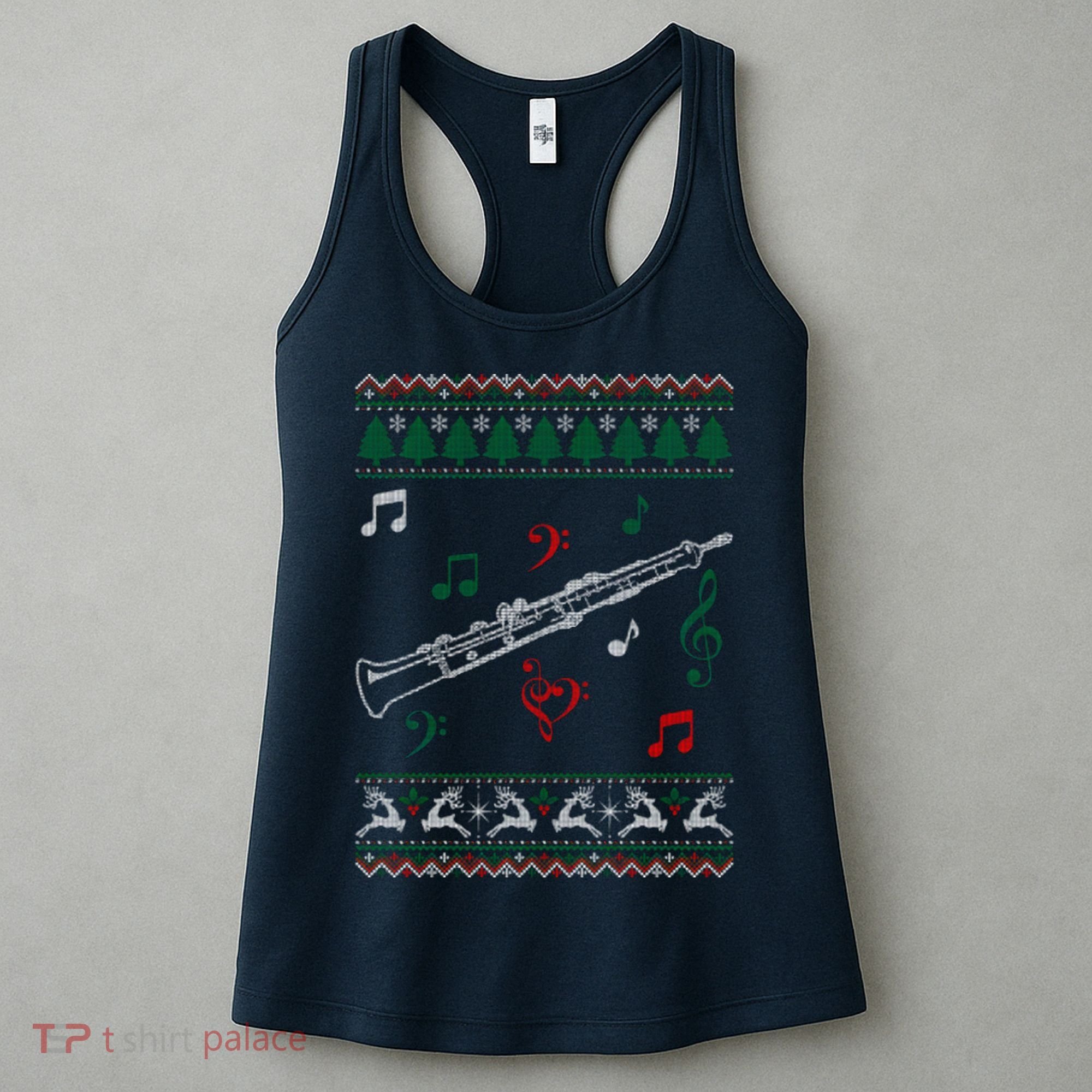 Oboe Ugly Christmas Sweater Women's Tank Top
