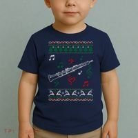 Oboe Ugly Christmas Sweater Toddler T-Shirt thumb 2