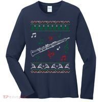 Oboe Ugly Christmas Sweater Women's Long Sleeve Shirt thumb 0