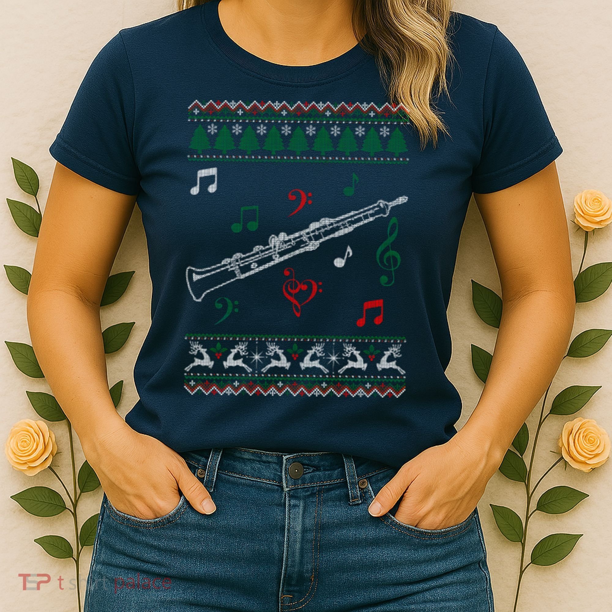 Oboe Ugly Christmas Sweater Women's T-Shirt