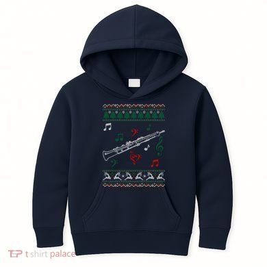Oboe Ugly Christmas Sweater Kids Hoodie