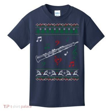 Oboe Ugly Christmas Sweater Kids T-Shirt