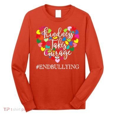 Orange Unity Day Anti Bullying Spreed Kindness Long Sleeve Shirt