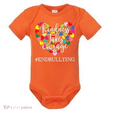 Orange Unity Day Anti Bullying Spreed Kindness Baby Bodysuit
