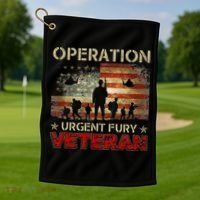 Operation Urgent Fury Combat Veteran Grenada Golf Towel thumb 1