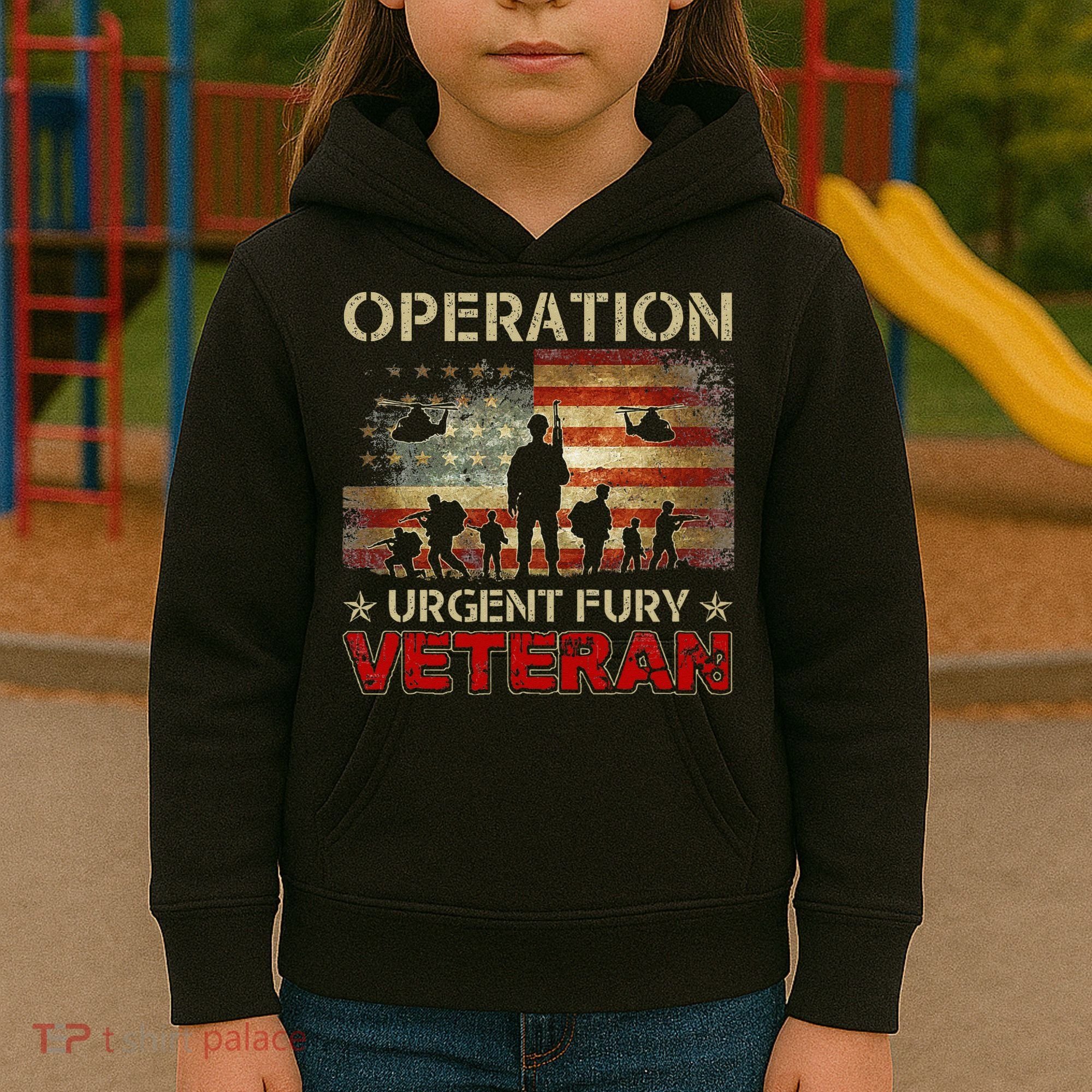 Operation Urgent Fury Combat Veteran Grenada Kids Hoodie