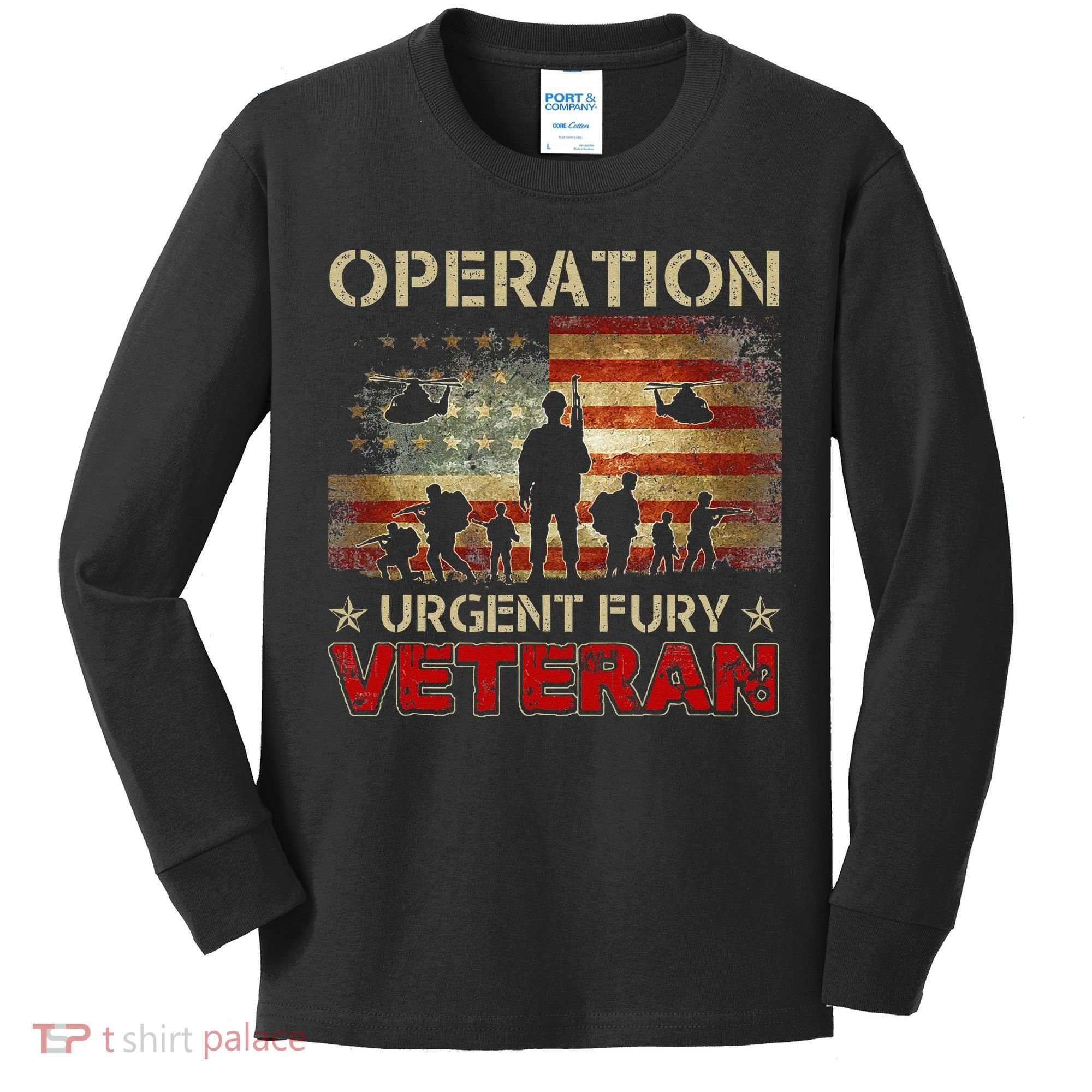 Operation Urgent Fury Combat Veteran Grenada Kids Long Sleeve Shirt