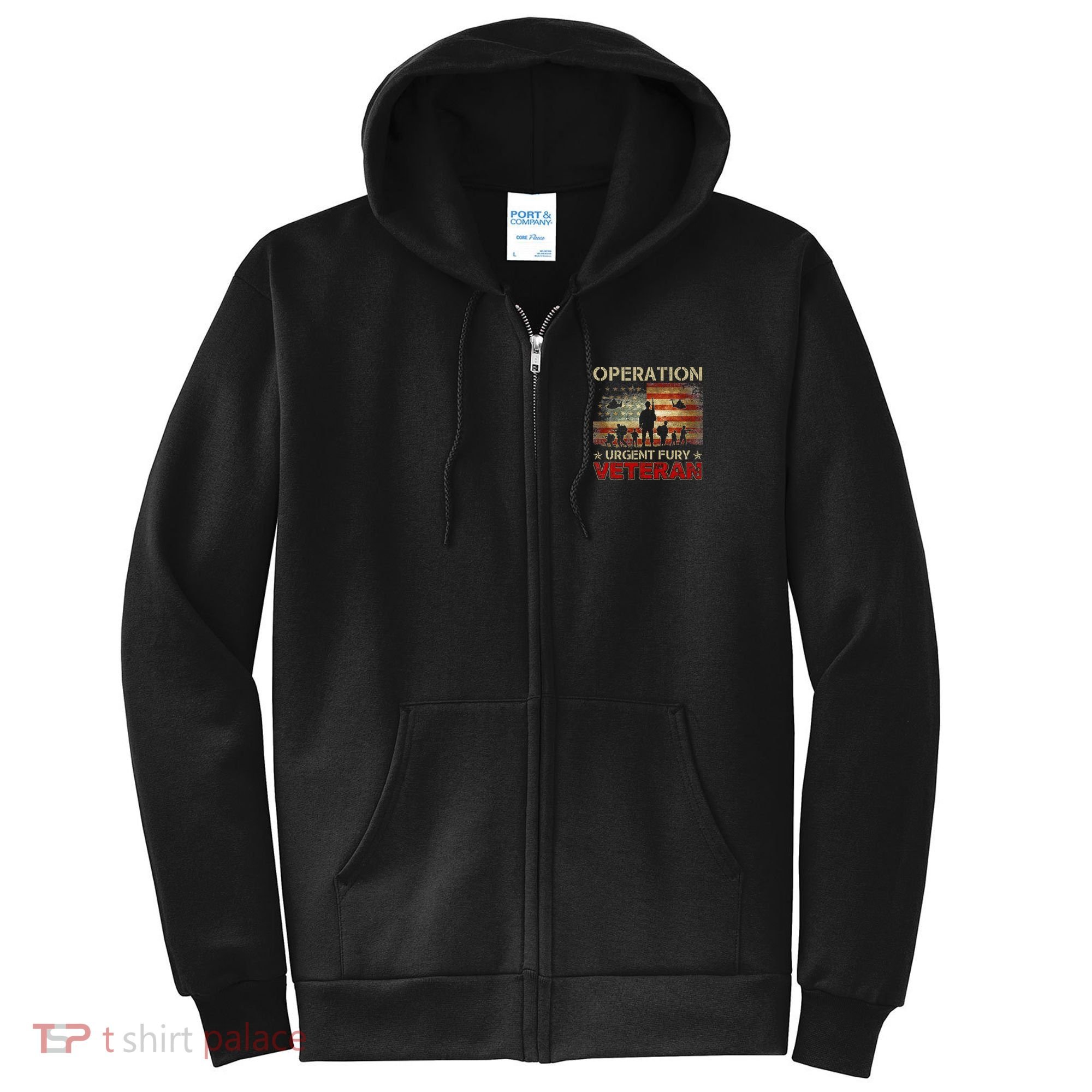 Operation Urgent Fury Combat Veteran Grenada Full Zip Hoodie