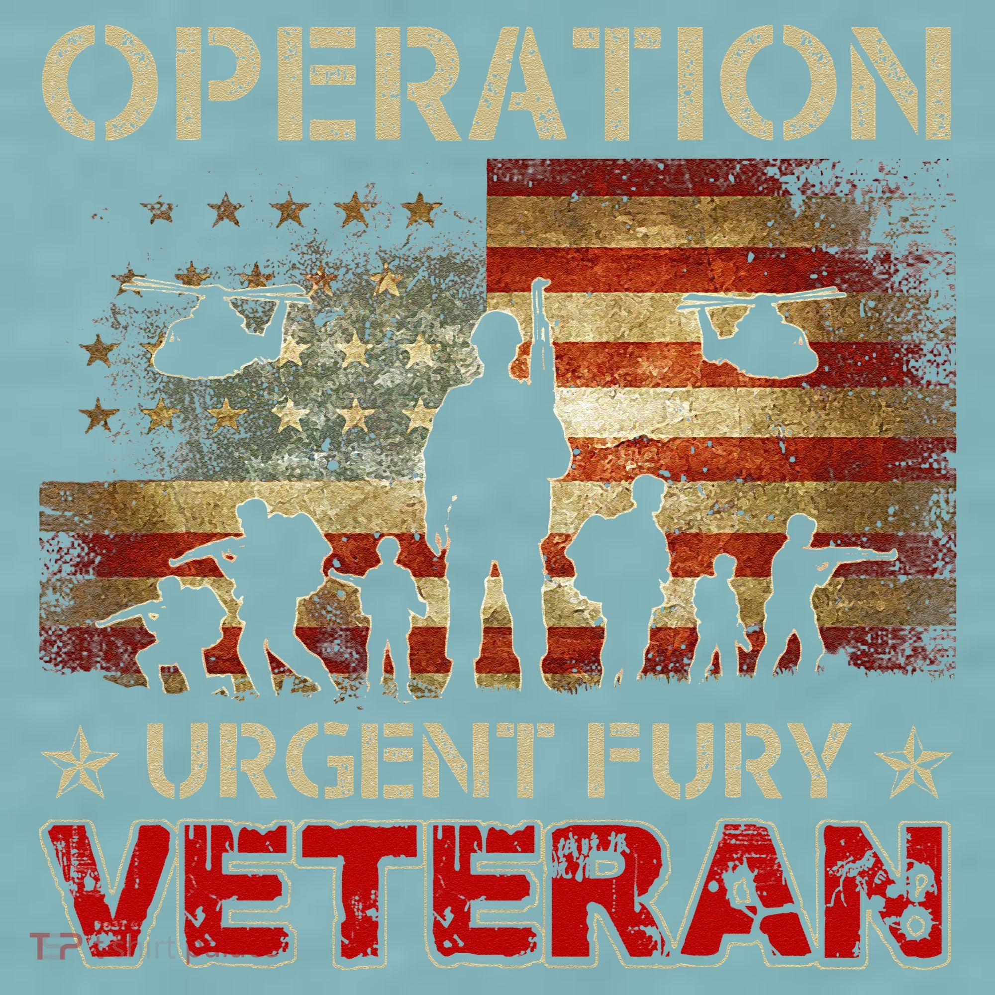 Operation Urgent Fury Combat Veteran Grenada Sueded Cloud Jersey T-Shirt