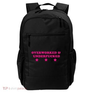 Overworked & Under Funny Meme Backpack