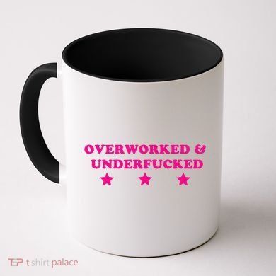Overworked & Under Funny Meme Coffee Mug