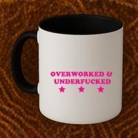 Overworked & Under Funny Meme Coffee Mug thumb 2