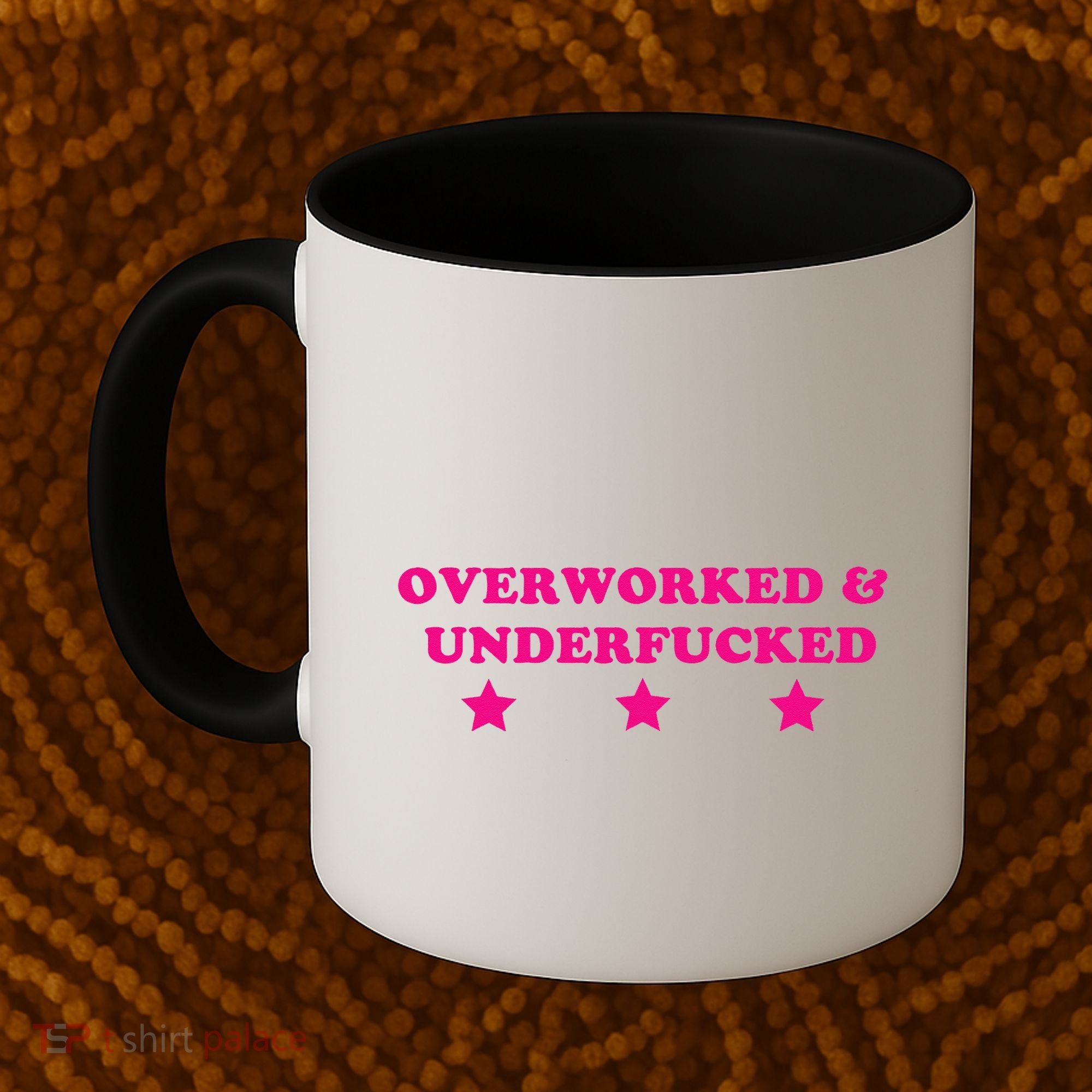 Overworked & Under Funny Meme Coffee Mug