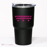 Overworked & Under Funny Meme Tumbler thumb 0