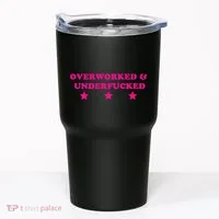 Overworked & Under Funny Meme Tumbler thumb 0