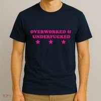 Overworked & Under Funny Meme T-Shirt thumb 3