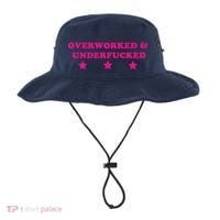 Overworked & Under Funny Meme Bucket Hat thumb 0