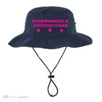 Overworked & Under Funny Meme Bucket Hat thumb 0