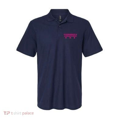 Overworked & Under Funny Meme Polo