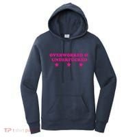Overworked & Under Funny Meme Women's Hoodie thumb 0