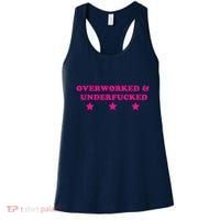 Overworked & Under Funny Meme Women's Tank Top thumb 0