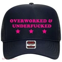 Overworked & Under Funny Meme Hat thumb 0