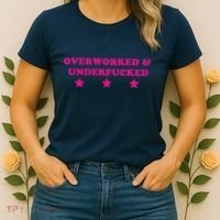 Overworked & Under Funny Meme Women's T-Shirt thumb 2
