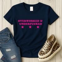 Overworked & Under Funny Meme Women's T-Shirt thumb 3