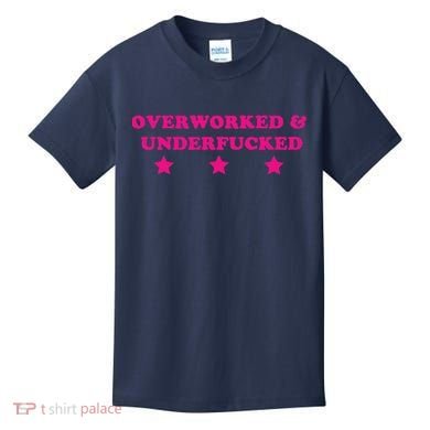 Overworked & Under Funny Meme Kids T-Shirt